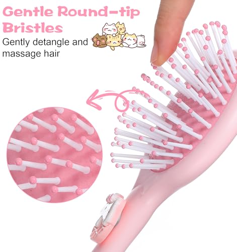 Toddler Hair Brush Set - 2Pcs Cat Paw Detangler Brushes for Kids
