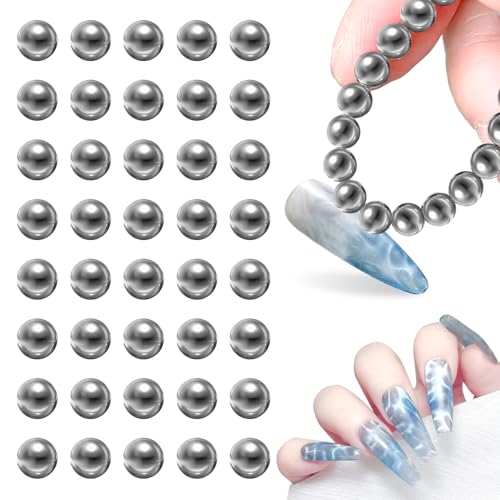 JERCLITY 40pcs Cat Eye Magnet Beads for Nail Art with Water Ripple Effect – Beads Set for Cat Eye Gel Polish