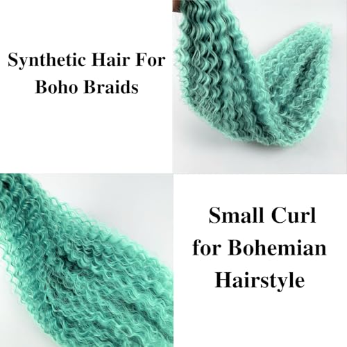 Mint Curly Boho Braids - 26 Inch Pre-Stretched Hair for Braiding