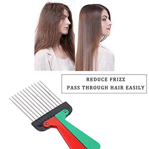 Agatige Metal Afro Pick Comb - 2 Pack Wide Tooth Hair Styling Tool