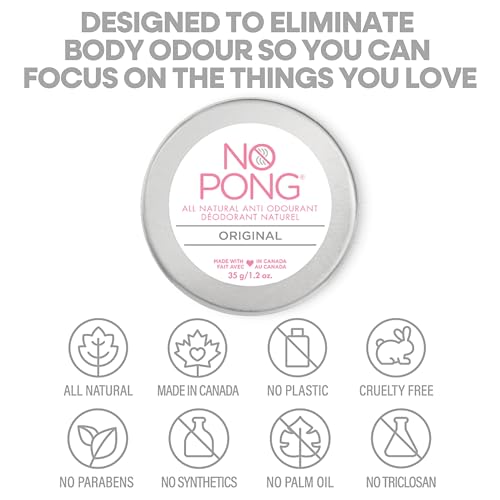 No Pong Original All-Natural Deodorant 35g - 24-Hour Odor Protection