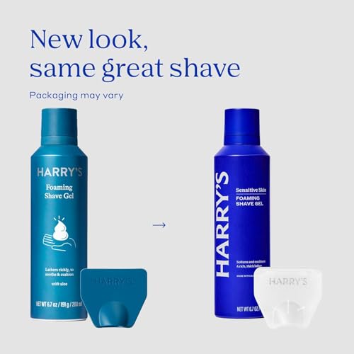 Harry's Original Shaving Kit for Men - Razor Handle, 5 Razor Blade Refills, Foaming Shave Gel, Travel Blade Cover - German Engineered - Craft Edition