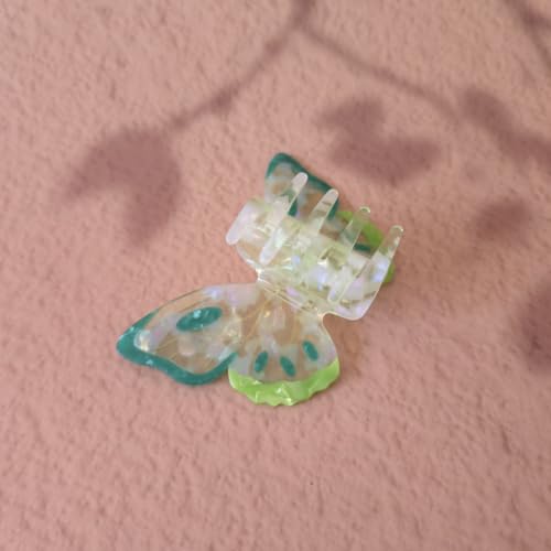 Green Acetate Butterfly Hair Claw Clip for Women - Non-Slip Fashion Hair Accessory