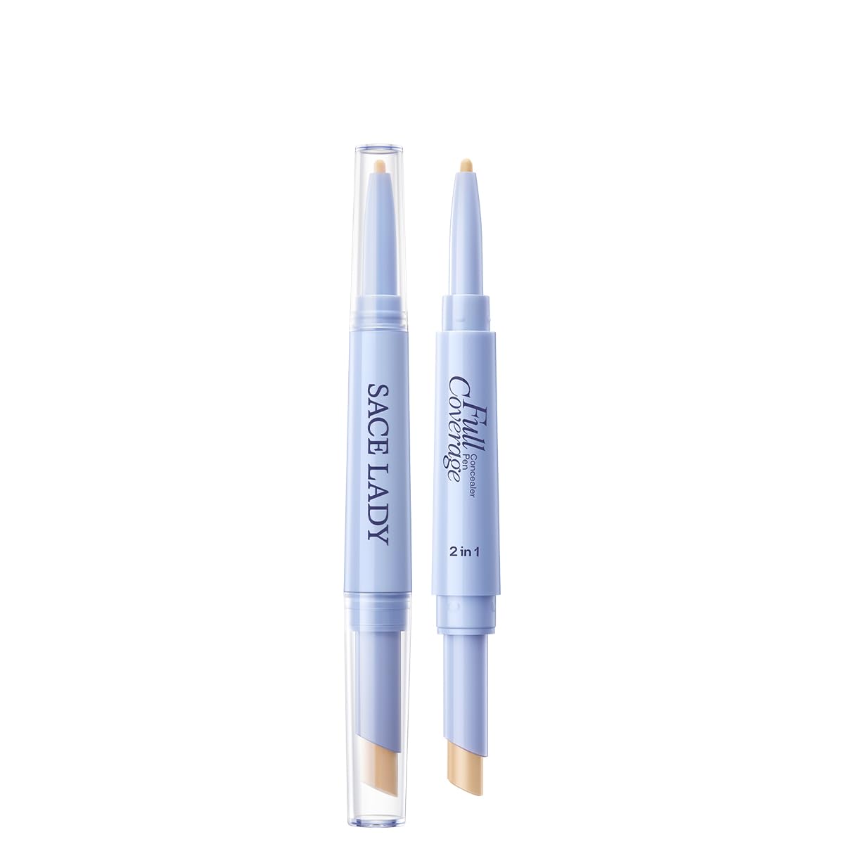 Full Coverage Concealer Pen - Dual-End Waterproof Stick for Dark Circles & Blackheads | Lightweight & Sweatproof - #01 Light Natural