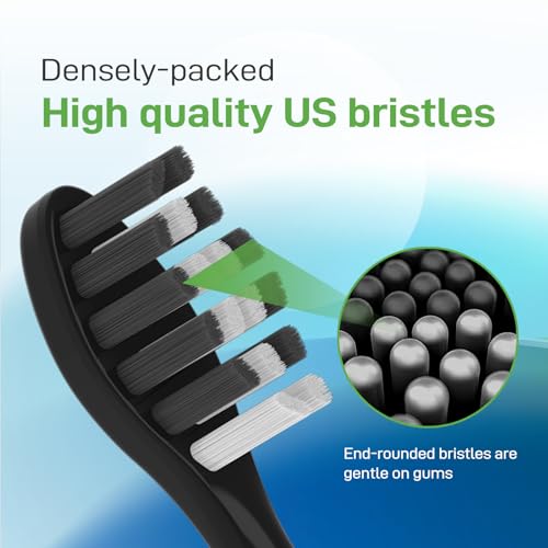 Gleem Electric Toothbrush Replacement Heads - Black, 10 Count