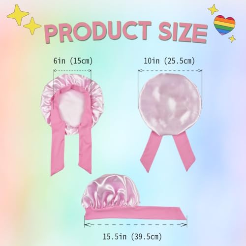 TALE KING Kids Satin Bonnet for Girls & Boys – Silk Sleep Cap with Pink + Purple Variations