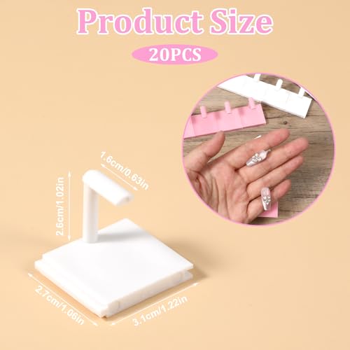 20 Pcs Nail Tip Display Stands for Nail Art Practice Manicure DIY Salon