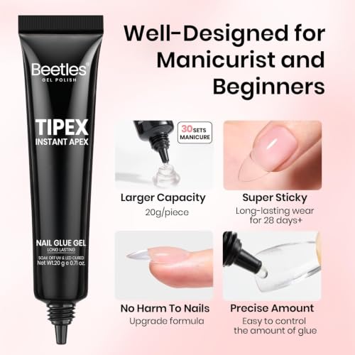 Beetles Nail Glue Gel for Tipex Nail Tips - 2Pcs 20g