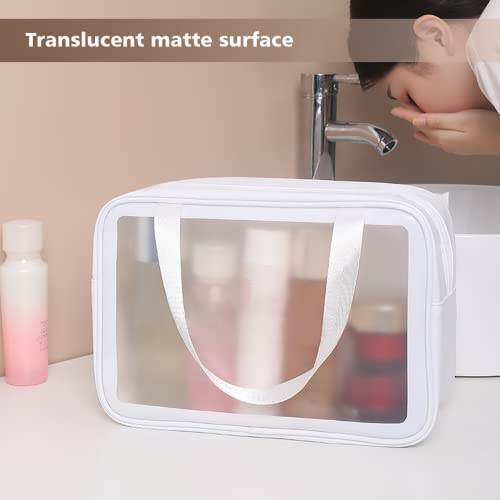 DAPOWER White Travel Toiletry Bag for Women & Men - Large Waterproof Organizer with Handle