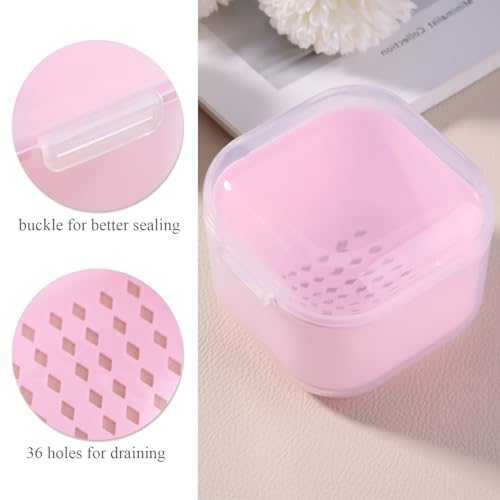 Nail Tool Sterilizer Box with Drain Basket - Pink Disinfection Case