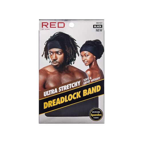 Red by Kiss Dreadlock Band - Premium Silky Spandex, Extra-Wide Hair Protection