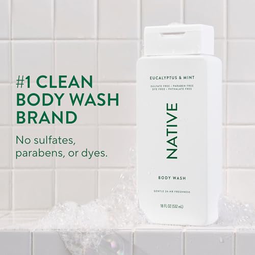 Native Clean Body Wash for Sensitive Skin - Eucalyptus & Mint, 18 fl oz
