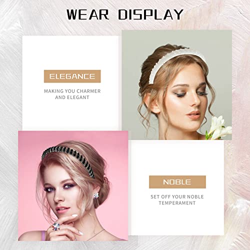 Lawie 8 Pack Baroque Rhinestone Headbands for Women & Girls