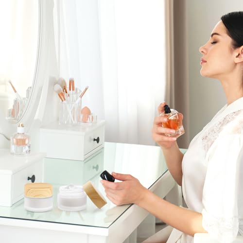 Remzndy Frosted Glass Cosmetic Jars 12-Pack, 15g Travel Makeup & Lotion Containers