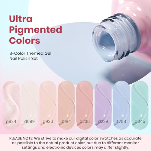 Beetles Pastel Gel Nail Polish Set - Soft Manifest Collection (8 Colors)