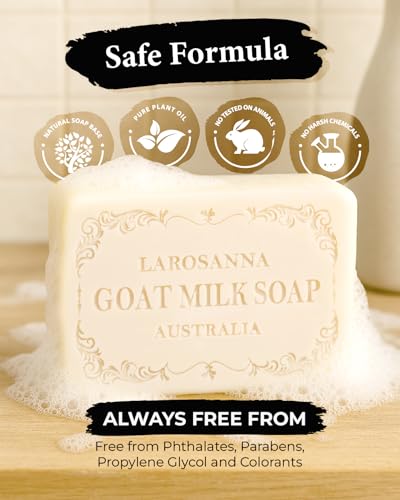 Larosanna Australian Goat Milk Soap Bar, Moisturizing & Gentle, 4-Pack