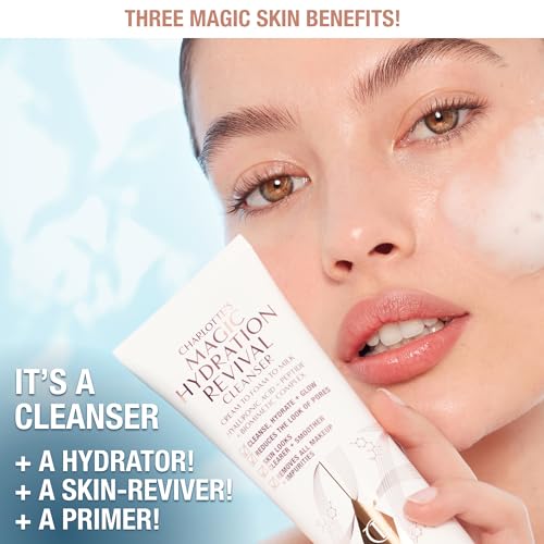 Charlotte Tilbury Magic Hydration Revival Facial Cleanser 1.05 Fl Oz - Gentle Foaming Face Wash for Hydration & Makeup Removal