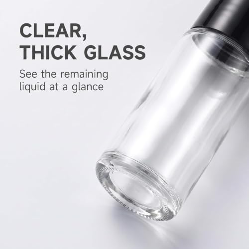 30ML Refillable Glass Essential Oil Roller Bottles Set - Black, Portable, Leakproof