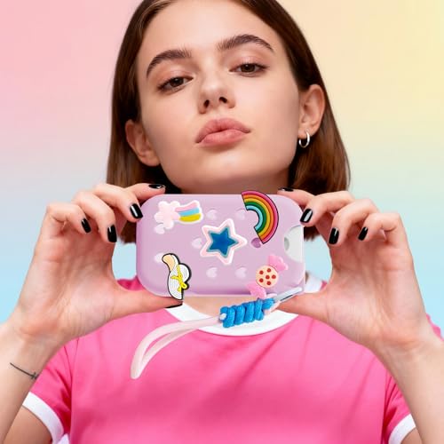 Pink Silicone Case for 1oz Hand Sanitizer Bottle with 5 Charms