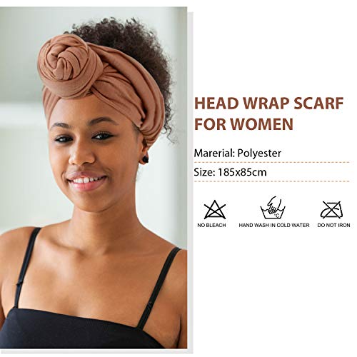 SATINIOR 4-Pack Stretch Head Wraps for Women - Soft Turbans & Scarves