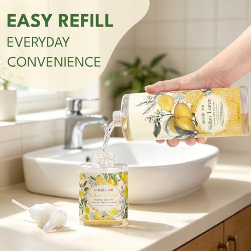 ROMIIE ZOI Foaming Hand Soap Refill, Sicilian Lemon, Moisturizing, 33.8 oz