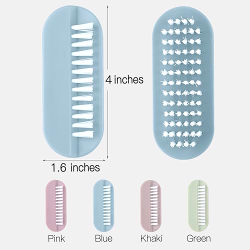 Ylijxqc 4-Pack Double-Sided Nail Brush Set for Manicure & Pedicure Cleaning