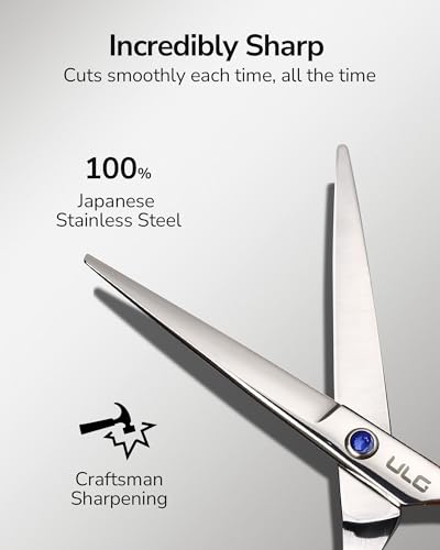 ULG Professional 6.5-Inch Hair Cutting Scissors, Japanese Steel Barber Shears