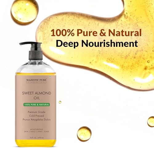 Majestic Pure Sweet Almond Oil - 16 fl. Oz, Cold Pressed & Natural