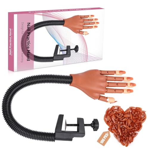 Deciniee Left Nail Hand for Acrylic Nails with Coffin Tips & 100 Reusable Tips