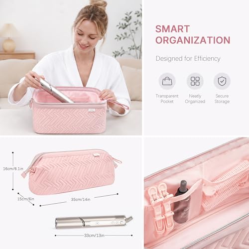 Leudes Travel Bag for Shark FlexStyle & Airwrap Hair Dryer Pink 467.17 cu in