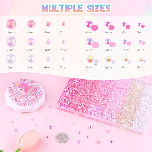 14000pcs Flatback Pearls and Rhinestones Kit with B7000 Glue for Crafts