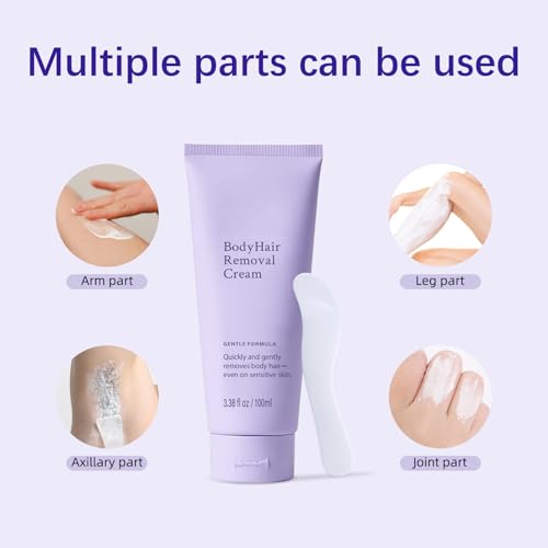 Hair Removal Cream for Women, Painless Depilatory Cream Removes Hair from Legs, Arms, Underarms, Stomach, and Bikini Line with Spatula