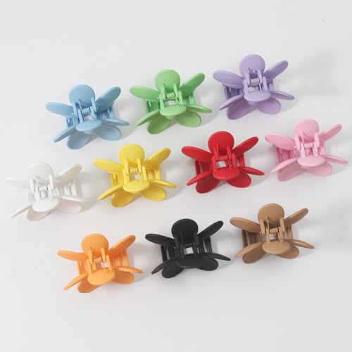 Merdia 10 Pack Matte Flower Hair Claw Clips for Women & Kids - Strong Grip, Non-Slip Hair Accessories for Thin & Short Hair