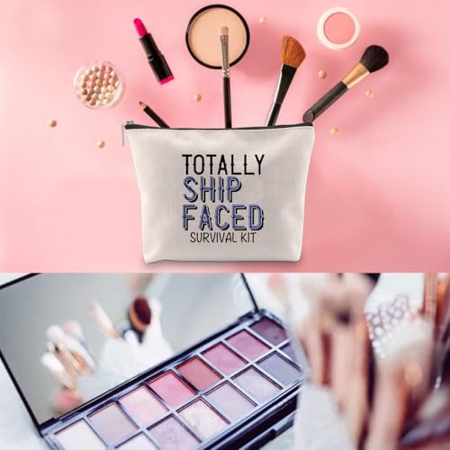 Totally Ship Faced Canvas Makeup Bag - Cruise Bachelorette Party Gift
