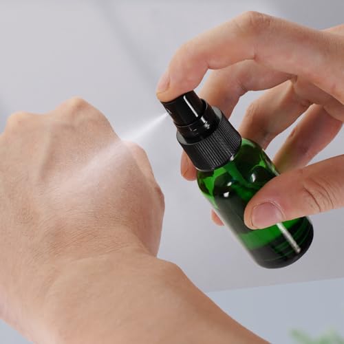 12Pcs 1 oz Reusable Glass Spray Bottles - Leak-Proof Fine Mist for Travel & Skin Care