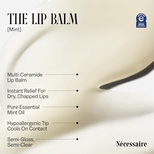N?cessaire The Lip Balm | Hydrating Hyaluronic Acid Lip Balm for Women and Men, Mint Oil with Niacinamide + Essential Ceramides. Non-Comedogenic Lip Balm for Dry Lips ? 15 ml / 0.5 fl oz