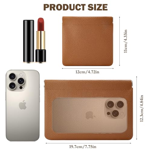 Tiltol Brown Small Makeup Bag Set - 2 PCS Portable Cosmetic Pouches
