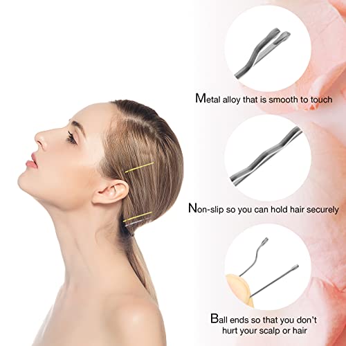 HOYOLS 100-Piece Silver Bobby Pins for All Hair Types
