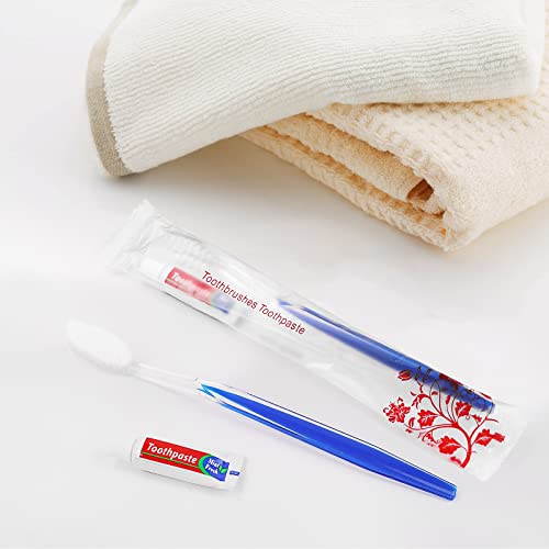 50 Disposable Toothbrushes with Toothpaste for Travel - Xuezoioy