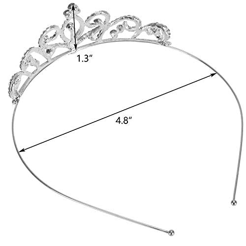 Hedume 6-Pack Rhinestone Princess Crown Headbands for Girls