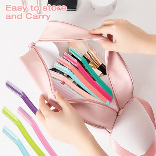 Women's Premium Deep Color Eyebrow Razor for Sensitive Skin - Exfoliating & Safe Hair Removal, Travel Friendly Facial Grooming Tools