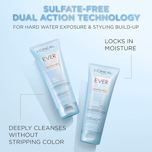L'Oreal Paris EverPure Restore Conditioner 6.8 Fl Oz (Pack of 2) - Moisturizing for Color-Treated Hair