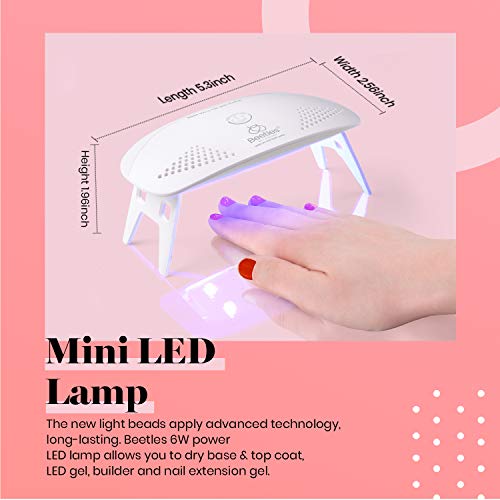 Beetles Red Gel Nail Polish Kit with UV LED Light - 15ml