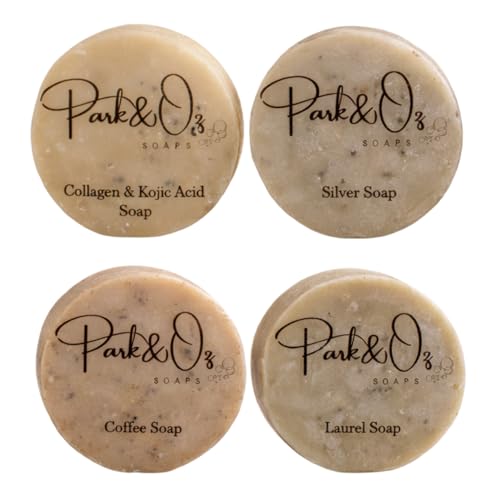 PARK & OZ 4-in-1 Luxury Turkish Soap Set – Collagen, Coffee, Laurel & Silver