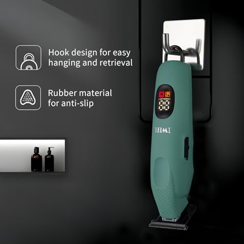IWEEL Green Professional Beard Trimmer with 12 Guide Combs & LCD Display