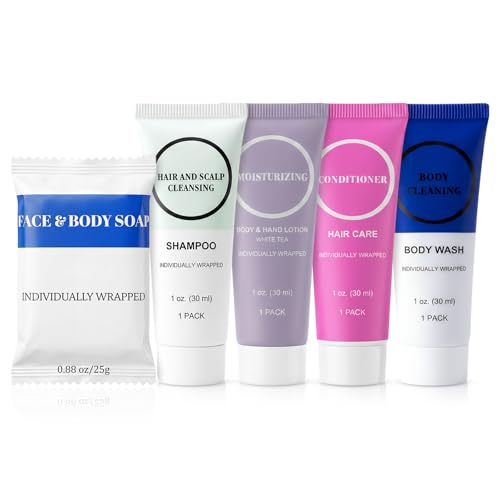 10-Piece Travel Size Toiletry Kit - Shampoo, Conditioner, Wash & Soap Set