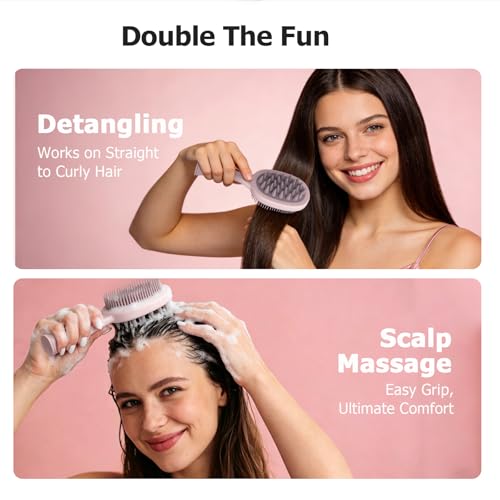2-in-1 Detangling Brush & Scalp Massager for All Hair Types
