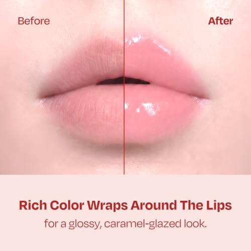 Korean Lip Gloss Lip Stain No.5 Cacao 50% Caramel Shine Moisturizing