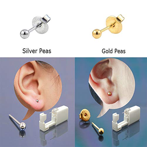 Self Ear Piercing Gun Kit - 2 Pack with Earrings & Alcohol Pads