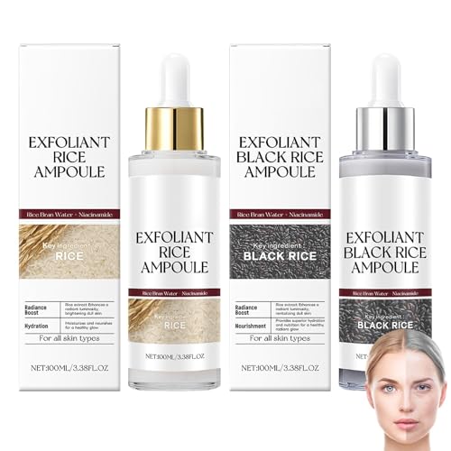 Birunwer Rice Exfoliant Ampoule Duo - Black & White Face Peeling Solutions, 2x100ml